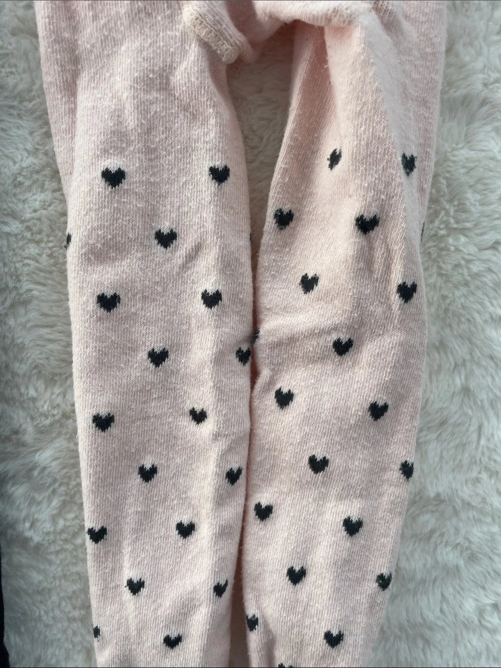 SALE! 50% Off H&M Kids Black and Light Pink Heart Tights - Pair Size 2/4